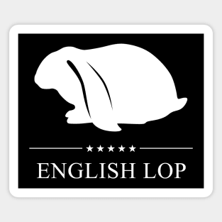 English Lop Rabbit White Silhouette Magnet